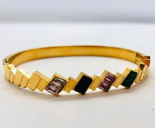 Elegant Gold Jewelry with Colorful Stone Accents