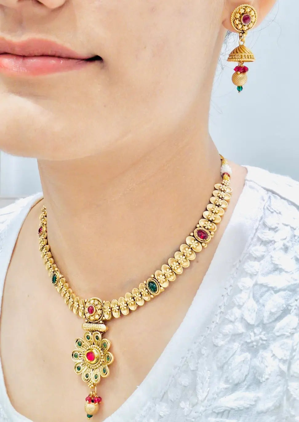 Opulent Meenakari Gold Jewelry Ensemble