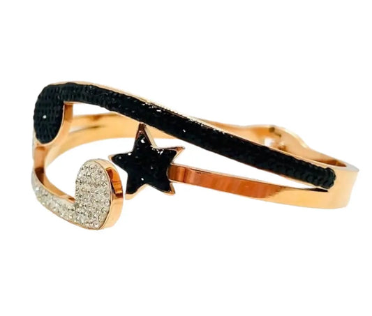 Elegant Gold Openable Kada with White Accents