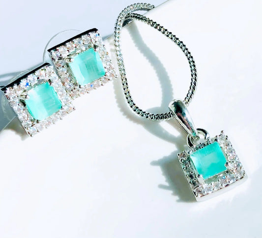 Stylish Teal and Silver Pendant Collection