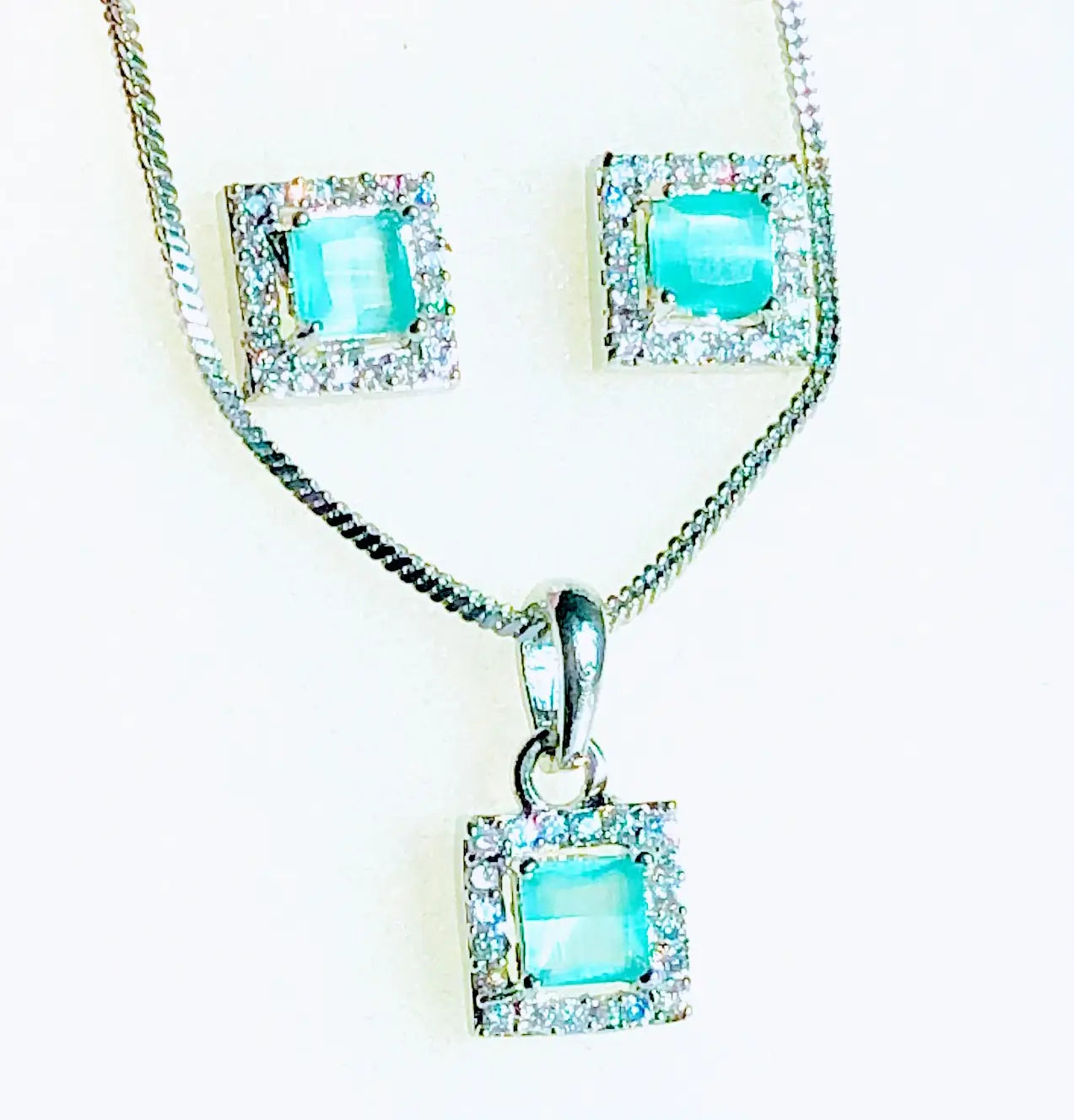 Stylish Teal and Silver Pendant Collection