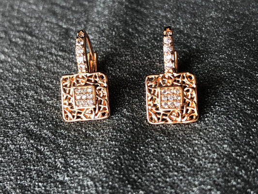 Stylish Square Shaped AD Earrings