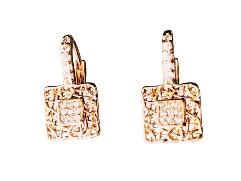 Stylish Square Shaped AD Earrings